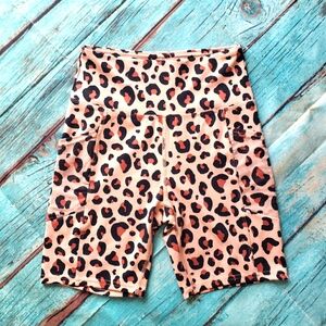 Ellie leopard print bike shorts size small
